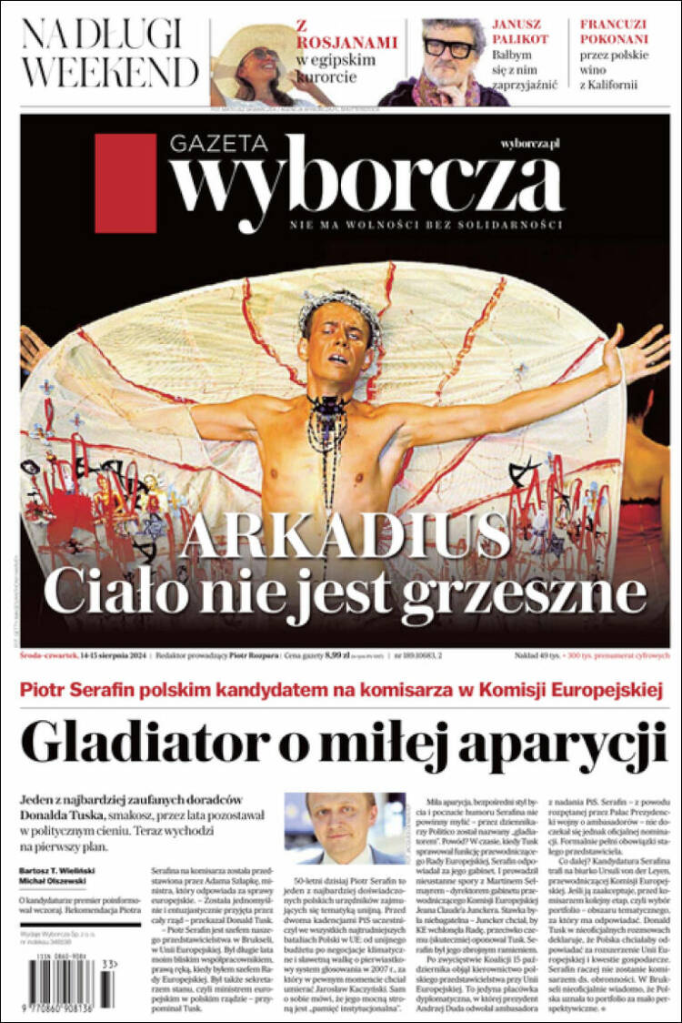 Portada de Gazeta Wyborcza (Polonia)