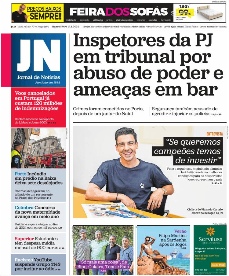 Portada de Jornal de Notícias (Portugal)