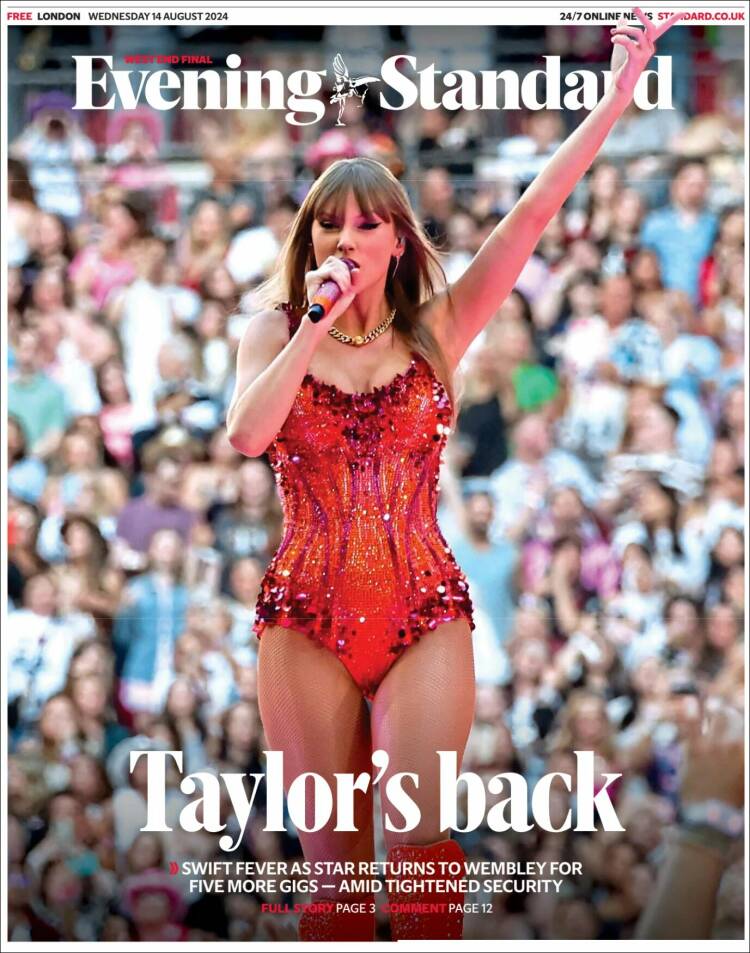 Portada de Evening Standard (Reino Unido)