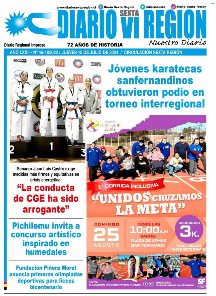 Portada de Diario VI Región (Chile)