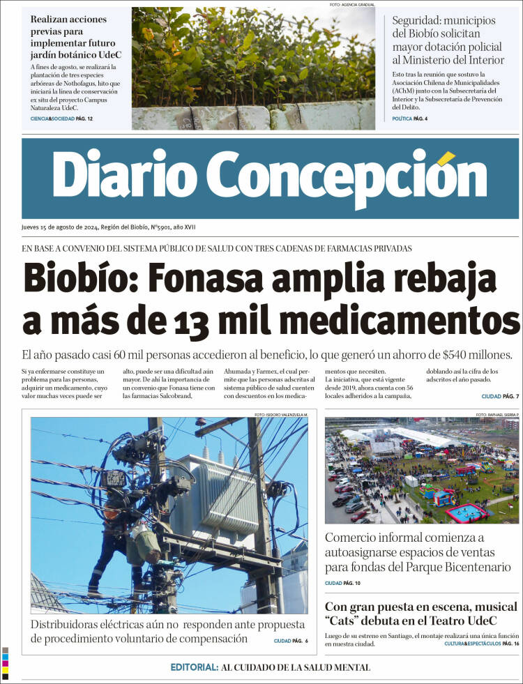 Portada de Diario de Concepción (Chile)