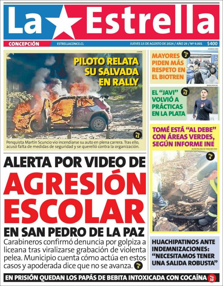 Portada de La Estrella de Concepción (Chile)