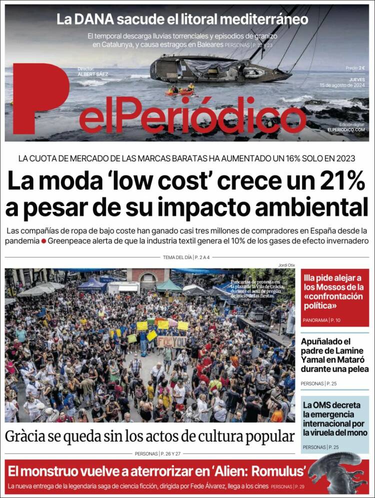 Portada de El Periódico (España)