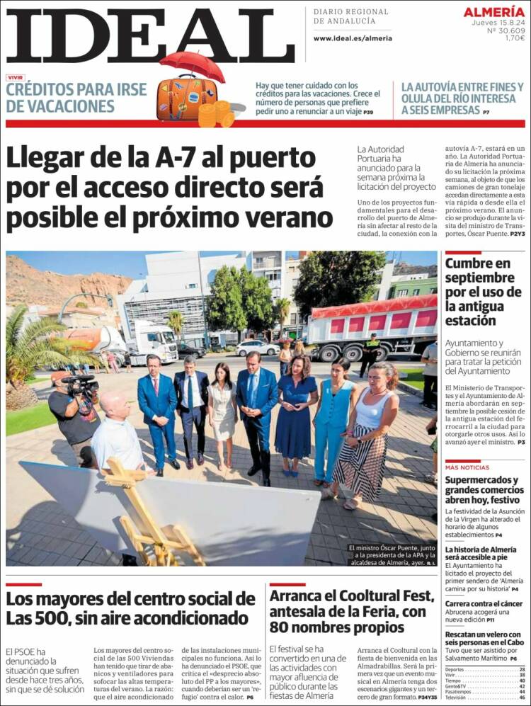 Portada de Ideal Almeria (España)