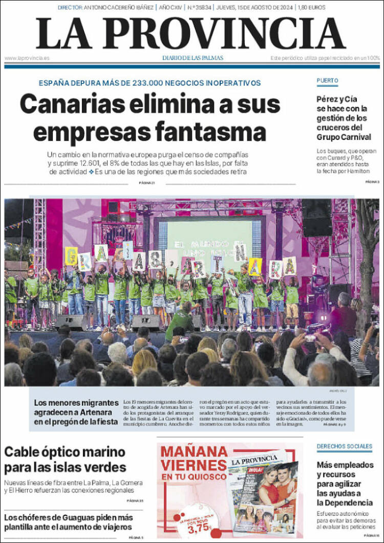 Portada de La Provincia (España)