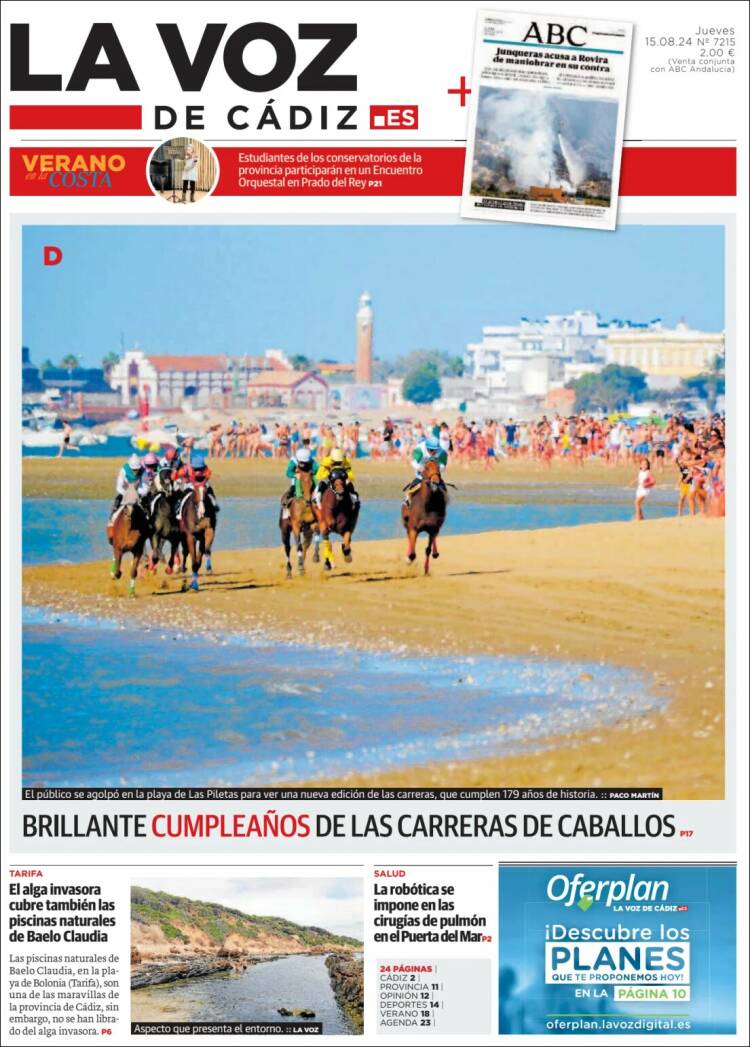 Portada de La Voz de Cádiz (España)