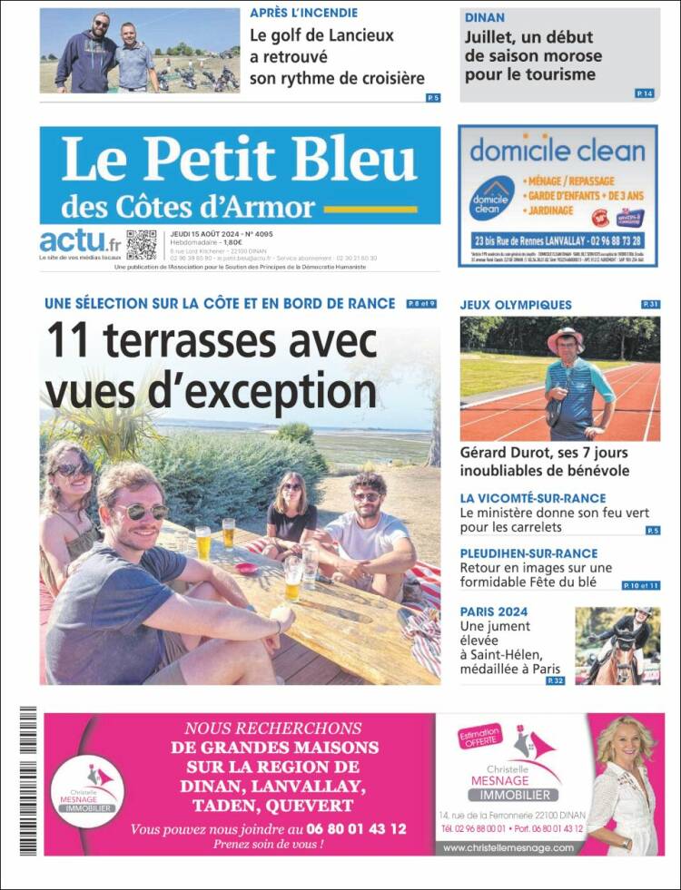 Portada de Le Petit Bleu (Francia)