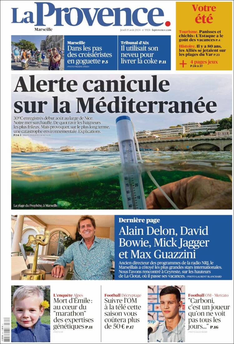 Portada de La Provence (Francia)