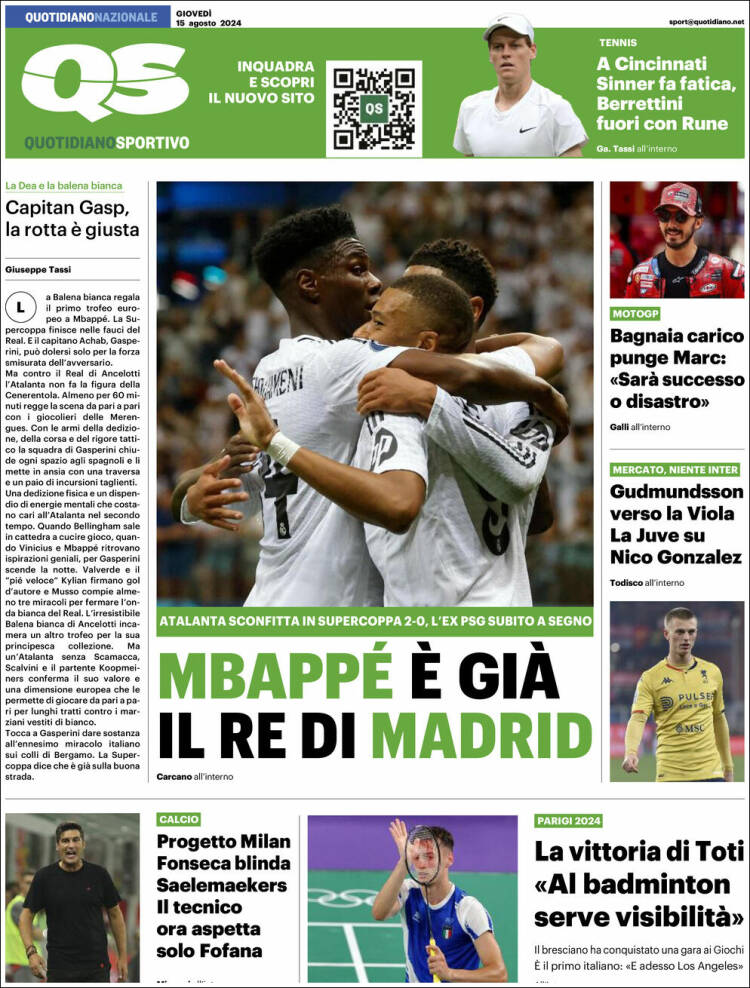 Portada de Quotidiano Sportivo (Italia)