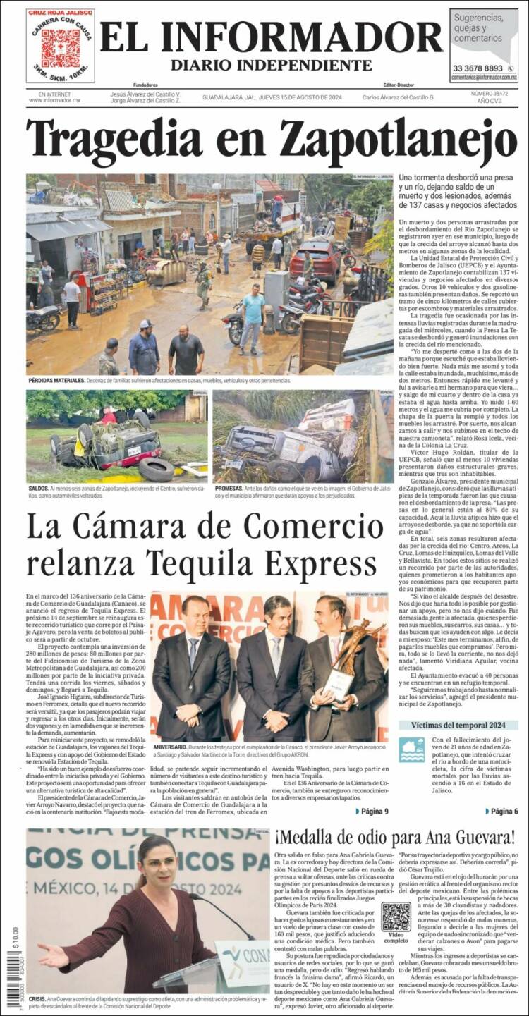 Portada de El Informador (M&eacute;xico)