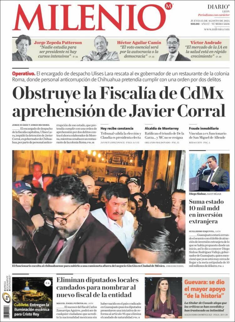 Portada de Milenio de León (M&eacute;xico)