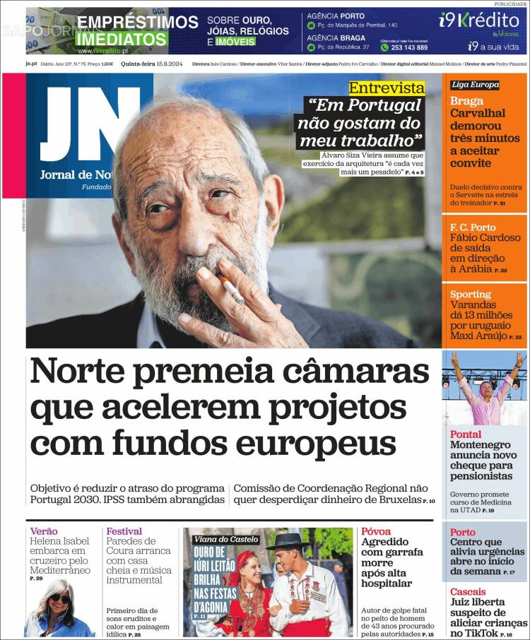 Portada de Jornal de Notícias (Portugal)
