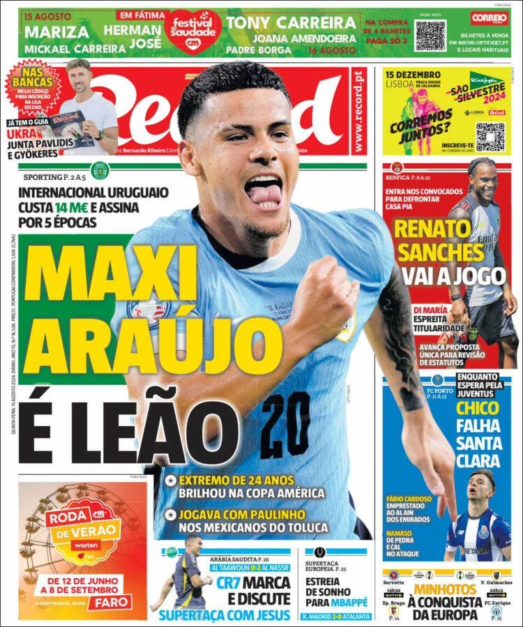Portada de Record (Portugal)