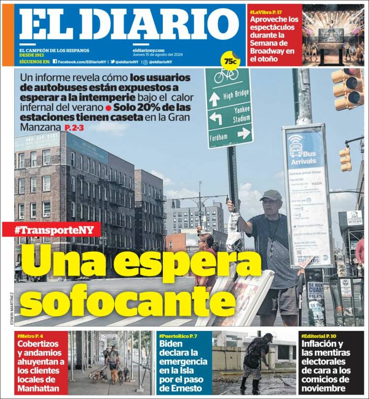 Portada de El Diario NY (USA)