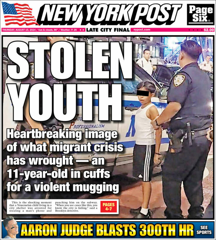 Portada de New York Post (USA)