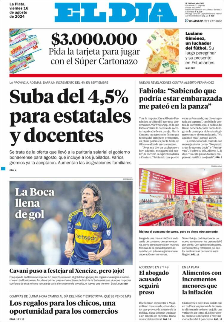 Portada de El Día de la Plata (Argentina)