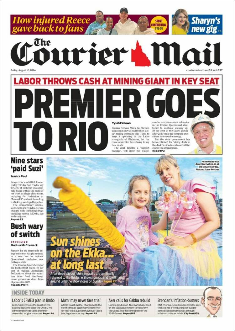 Portada de The Courier-Mail (Australia)