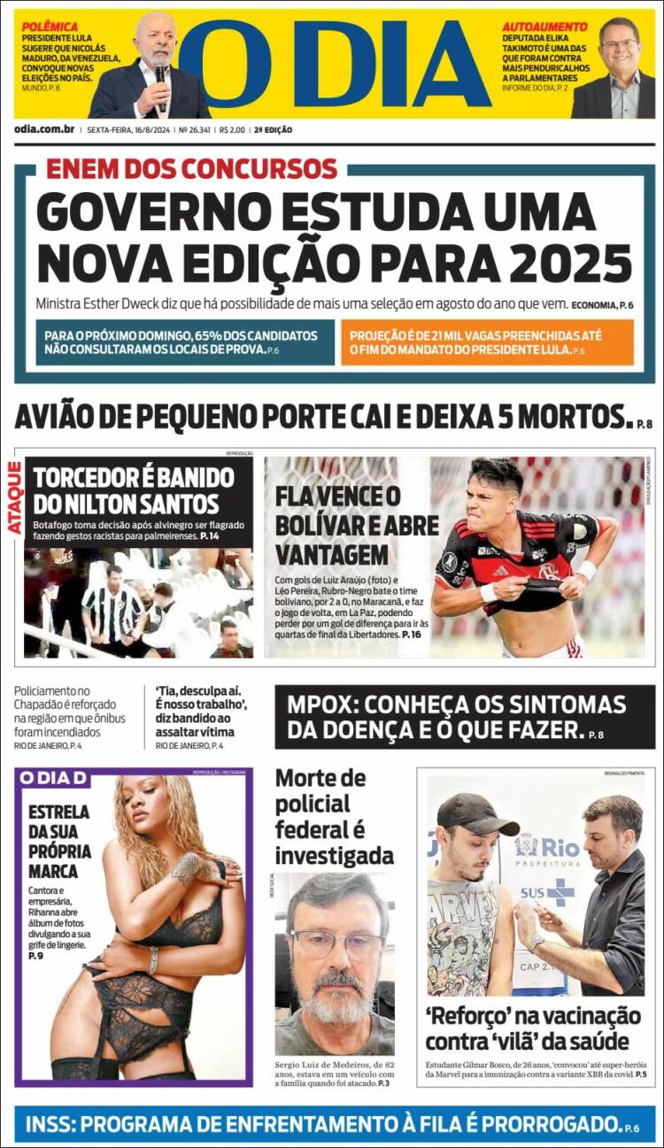 Portada de O Dia (Brasil)