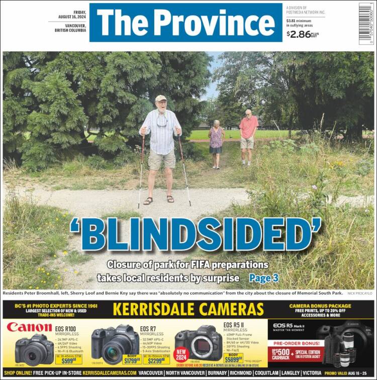 Portada de The Province (Canadá)