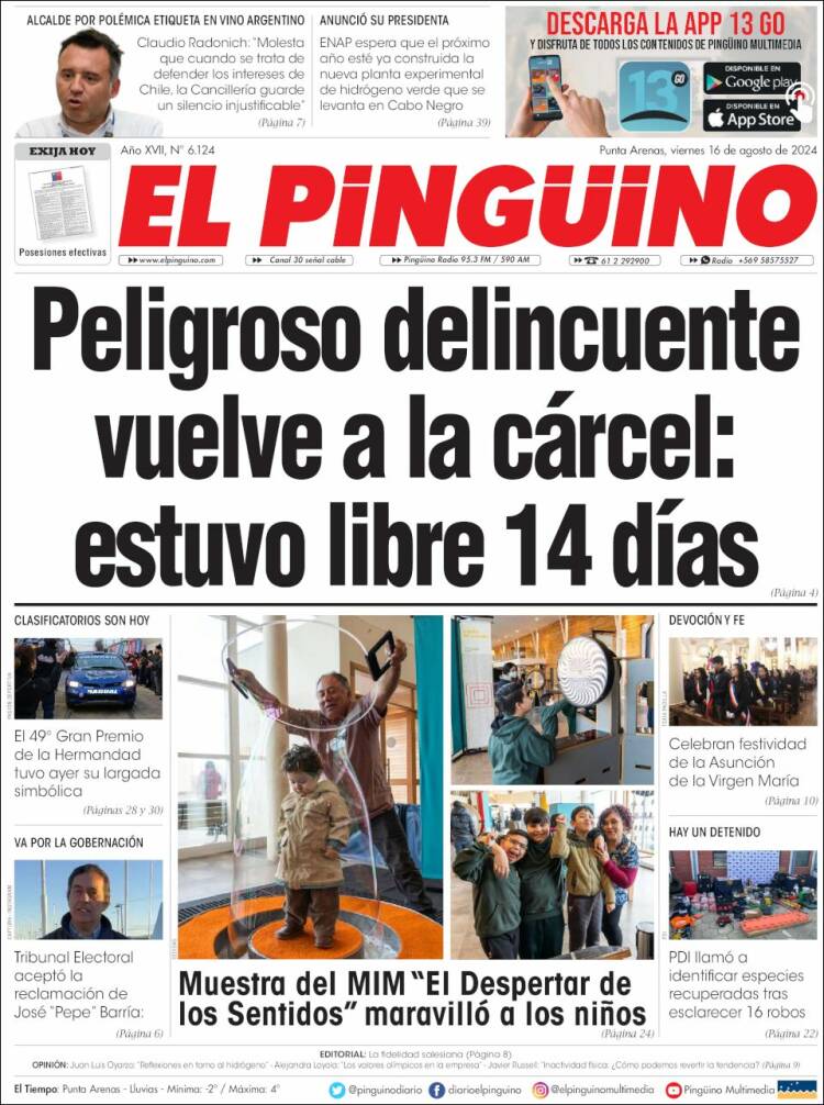 Portada de El Pingüino (Chile)
