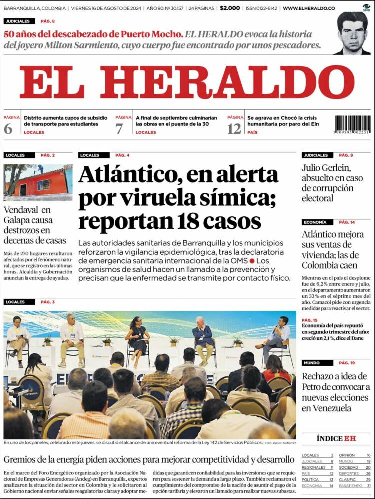 Portada de El Heraldo (Colombia)