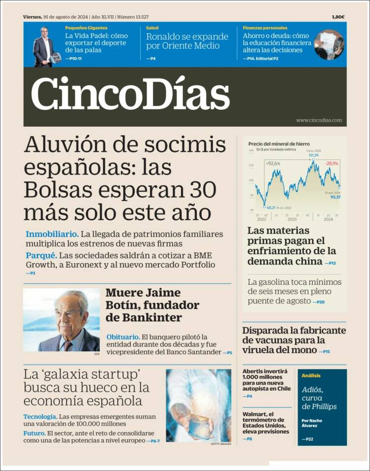 Portada de Cinco Días (Espa&ntilde;a)