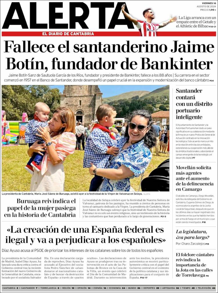Portada de Alerta - El Diario de Cantabria (España)
