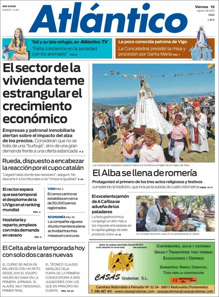 Portada de Atlántico Diario (España)