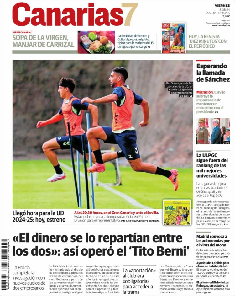 Portada de Canarias 7 (España)