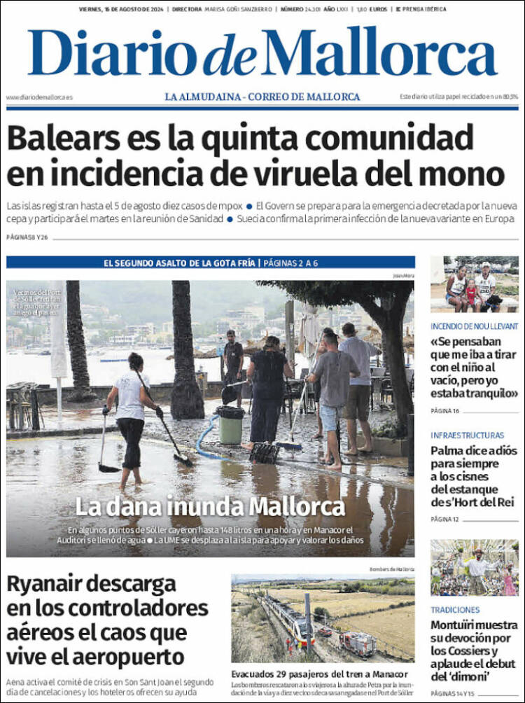 Portada de Diario de Mallorca (España)