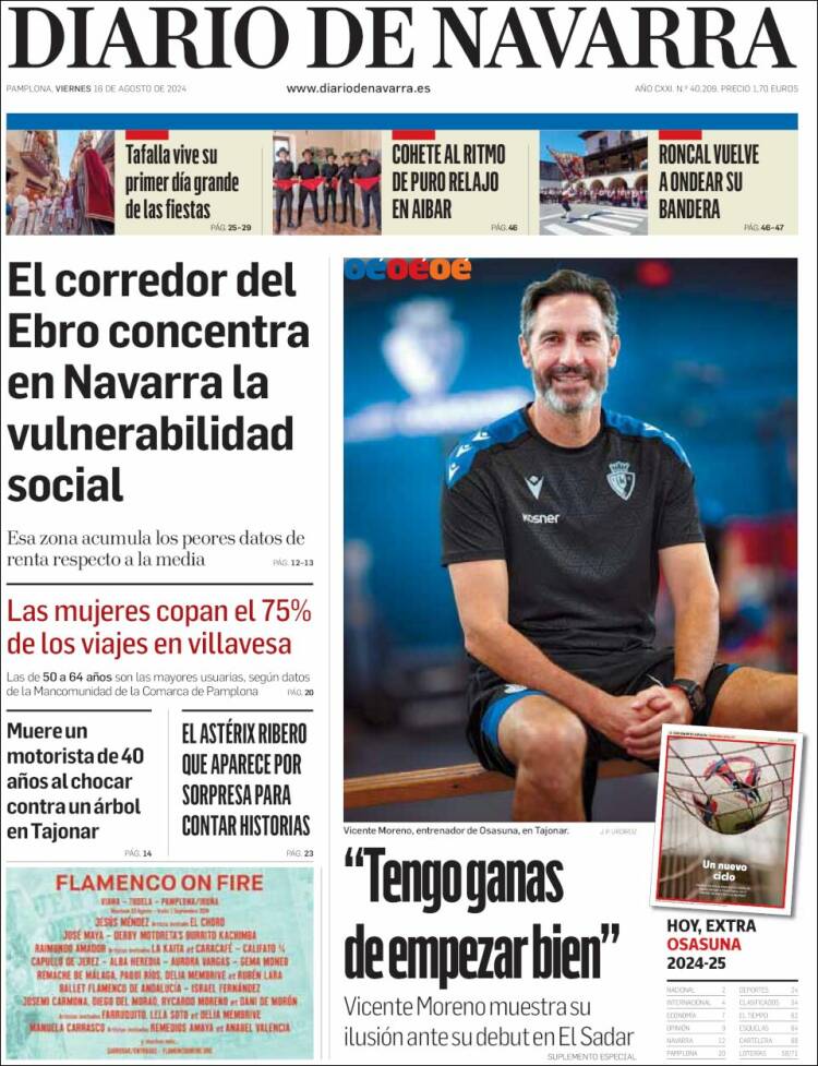 Portada de Diario de Navarra (España)
