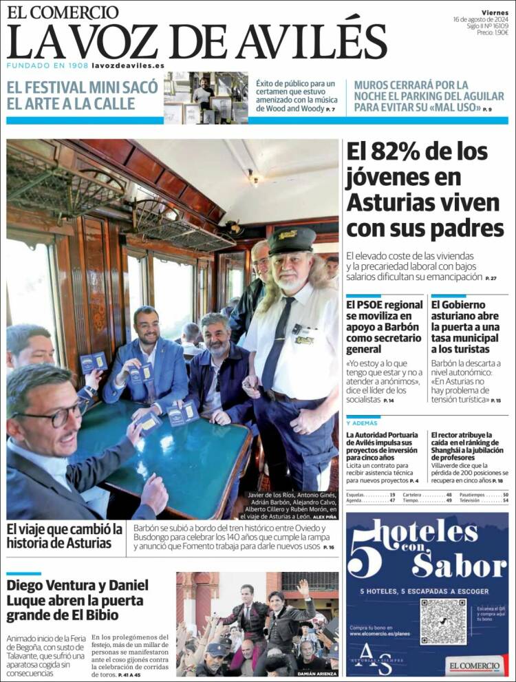 Portada de El Comercio - Avilés (España)