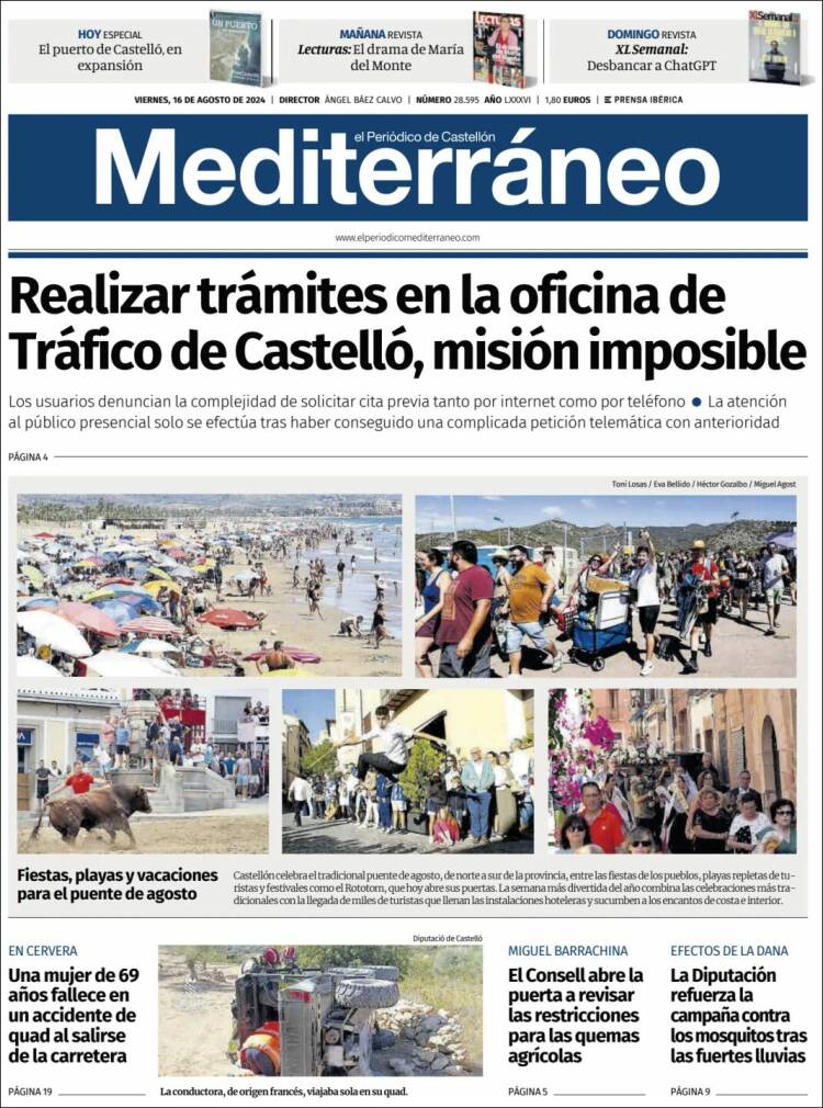 Portada de El Periódico Mediterraneo (España)