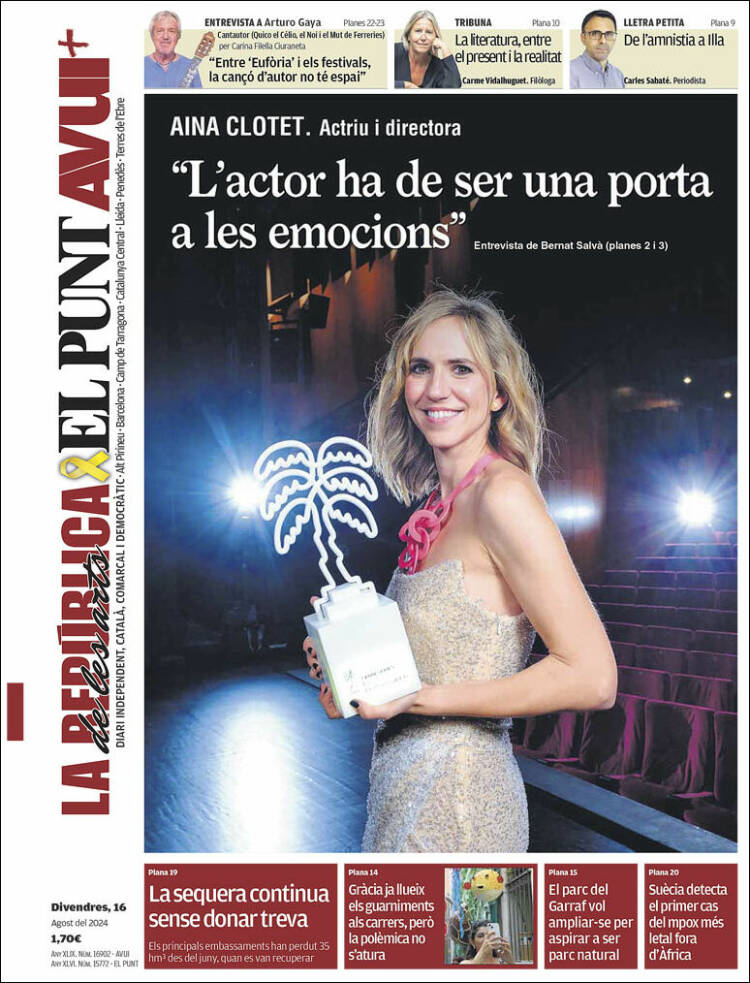 Portada de El Punt Avui (España)