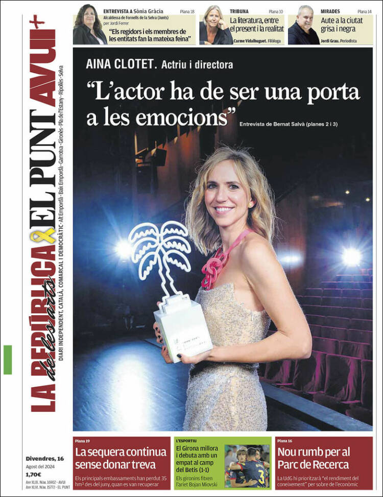 Portada de El Punt Avui - Girona (España)