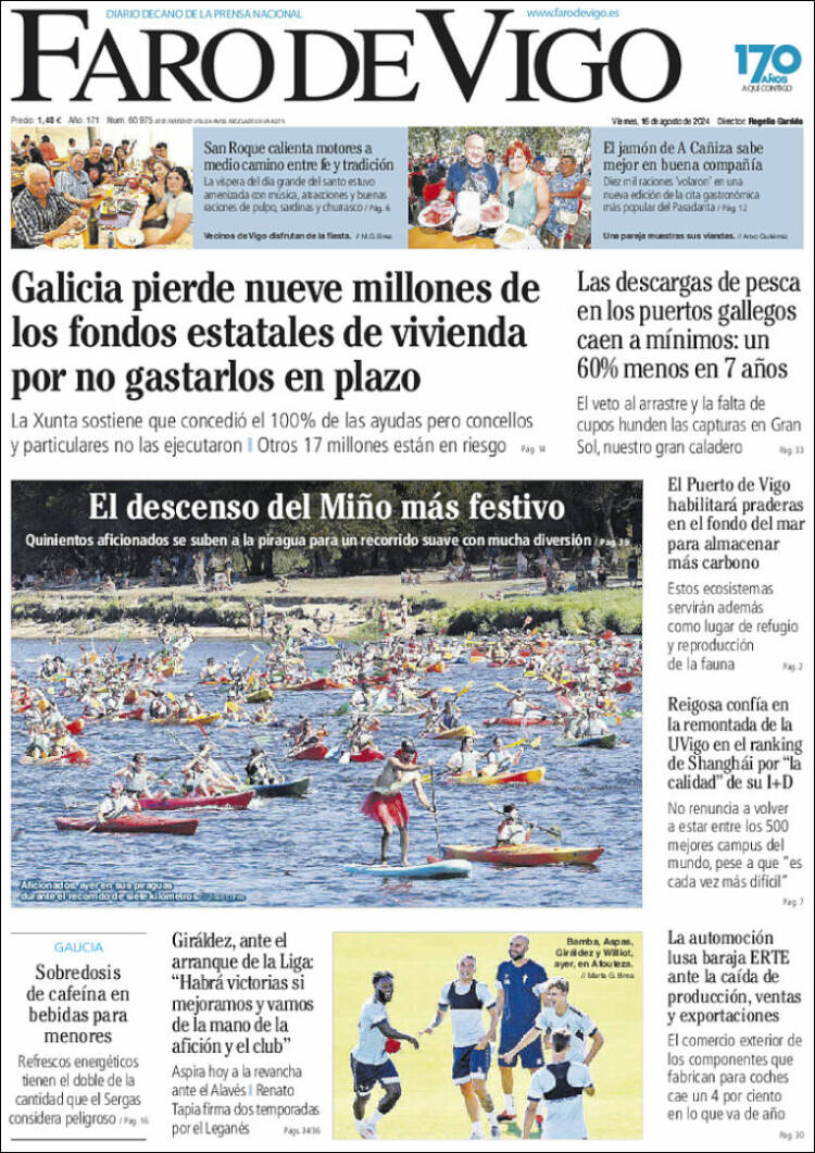 Portada de Faro de Vigo (España)