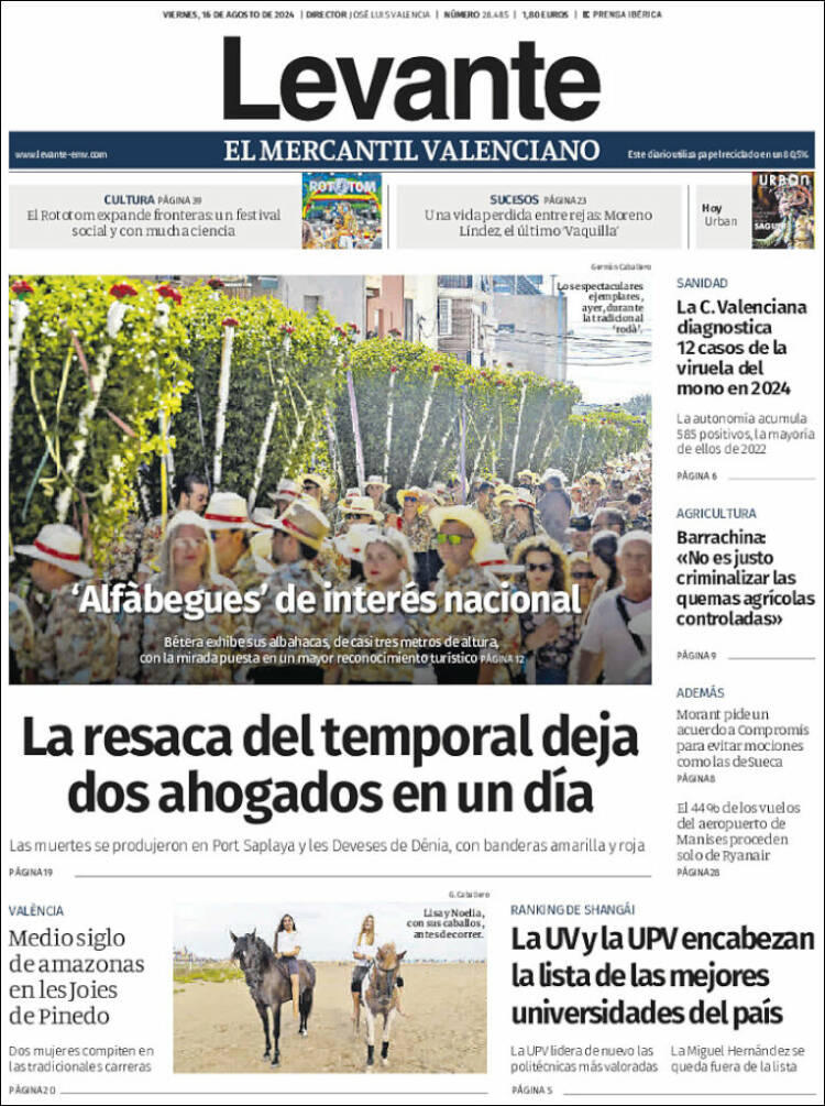 Portada de Levante (España)