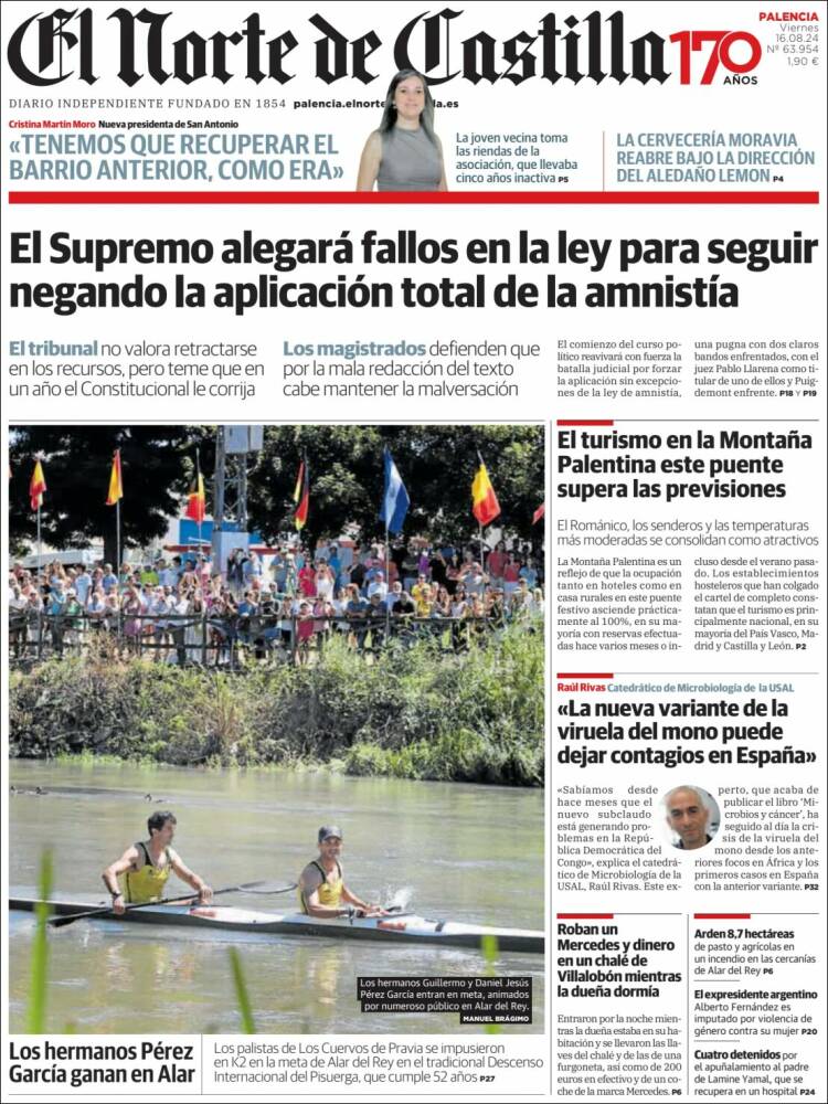 Portada de Norte de Castilla - Palencia (España)