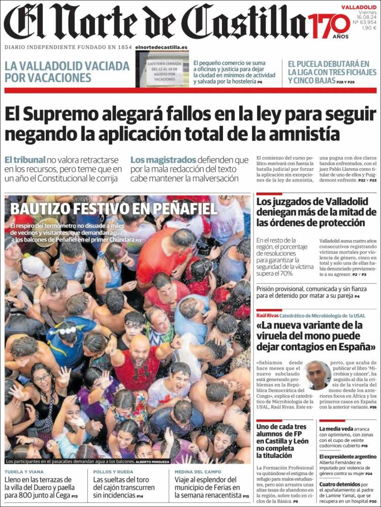 Portada de Norte de Castilla - Valladolid (España)