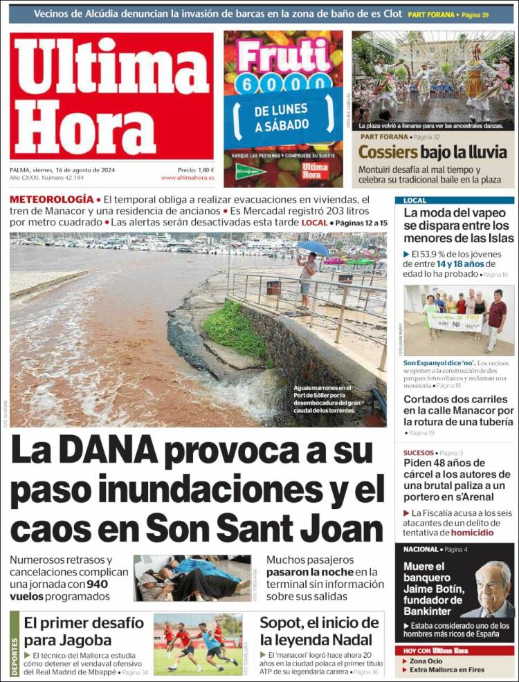 Portada de Última Hora (España)