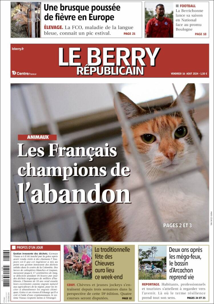Portada de Berry Republicain (Francia)