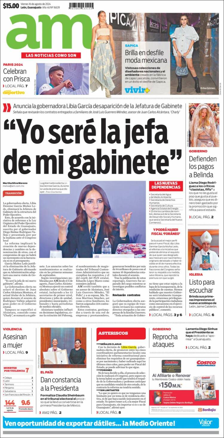 Periódico Al Día A.M. (México). Periódicos de México. Edición de ...