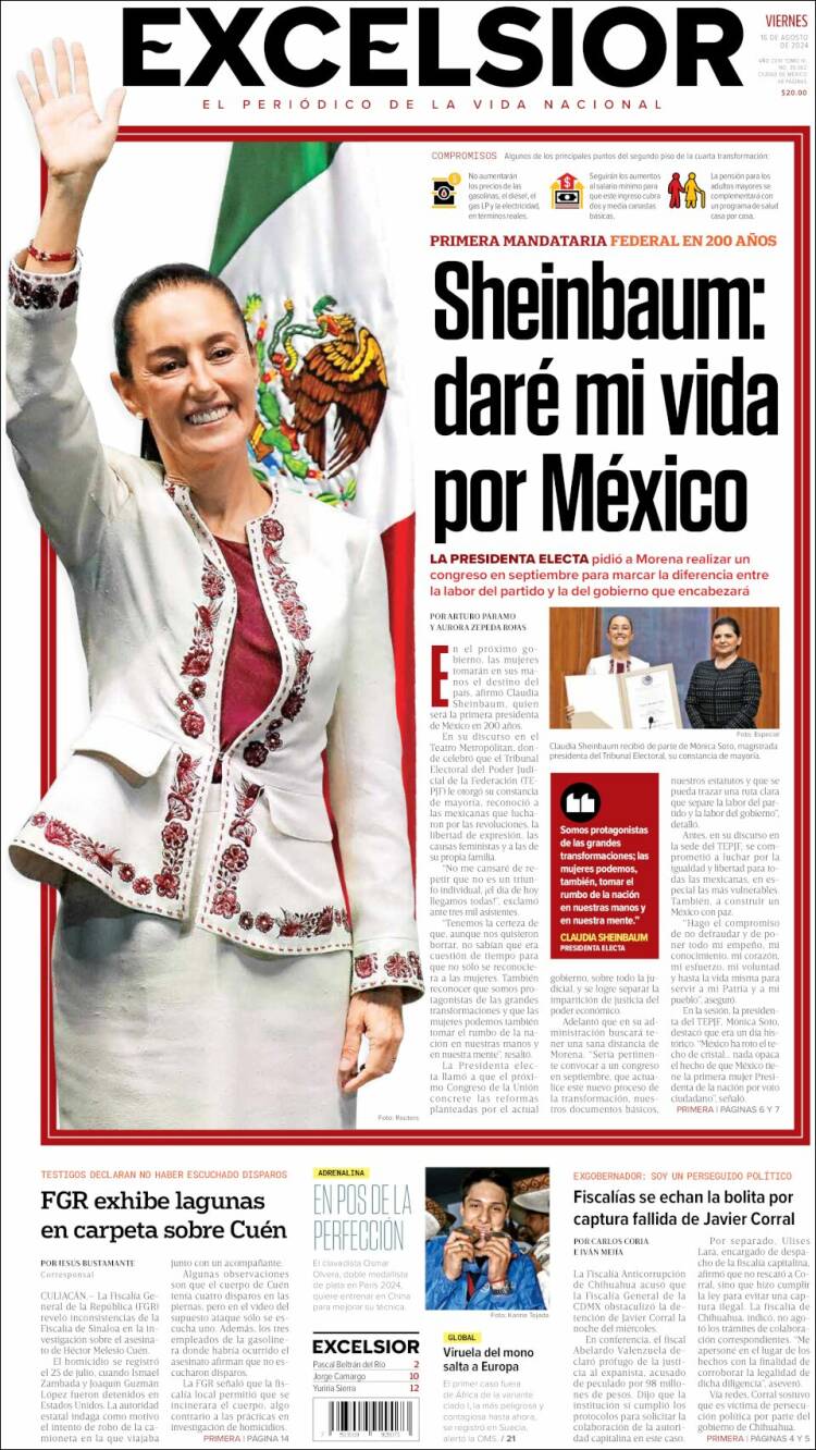 Portada de Excelsior (México)