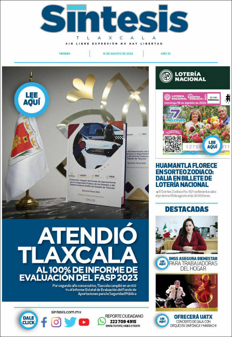 Portada de Síntesis de Tlaxcala (México)