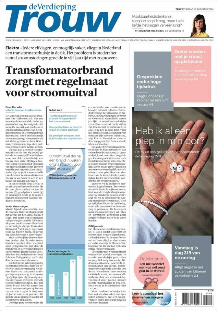 Portada de Trouw (Pa&iacute;ses Bajos)