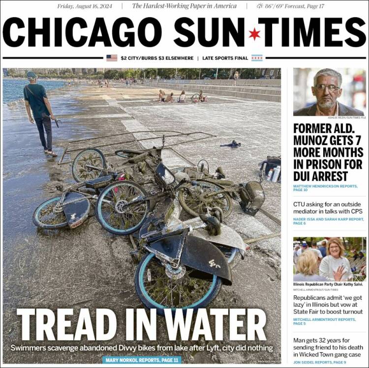 Portada de Chicago Sun-Times (USA)