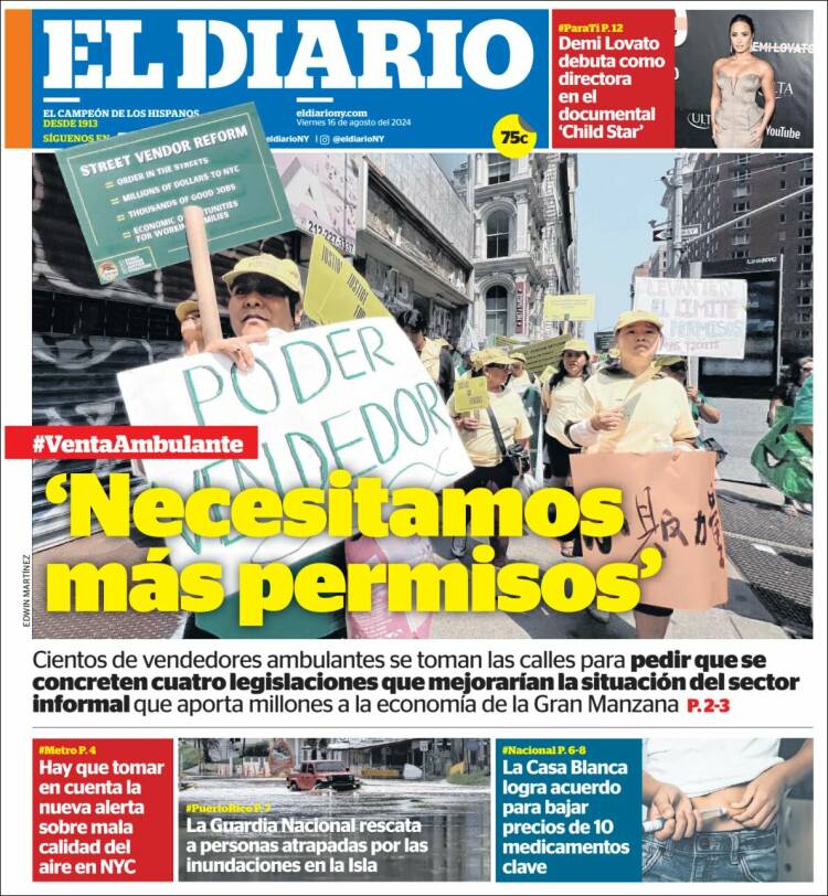 Portada de El Diario NY (USA)