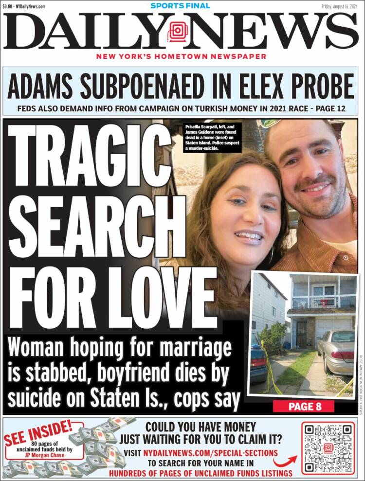 Portada de Daily News - New York (USA)