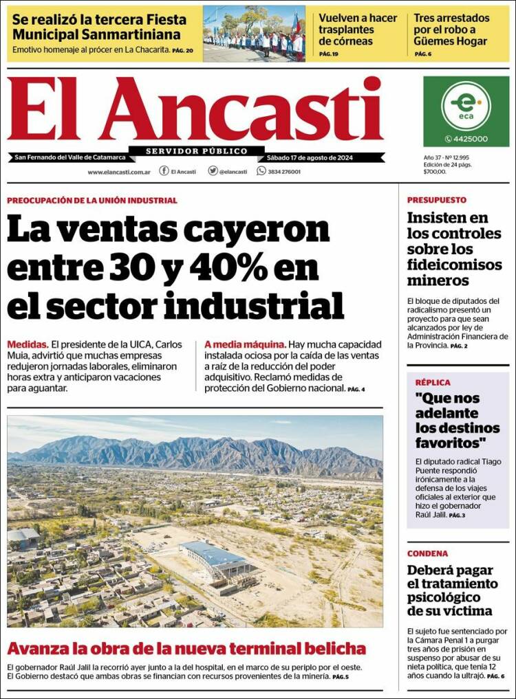 Portada de El Ancasti (Argentina)