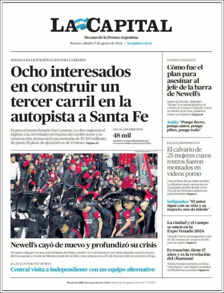 Portada de La Capital - Rosario (Argentina)